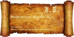 Modrovics Buzád névjegykártya